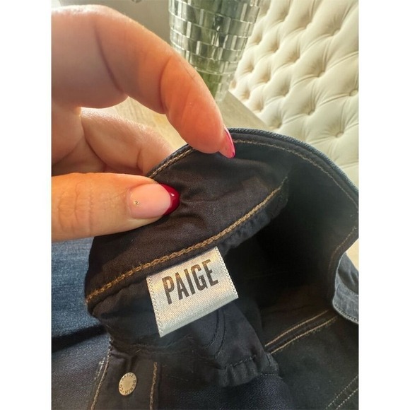 Paige Women's Skyline Skinny Jeans Size 32 Dark Wash Blue Denim - Picture 6 of 11